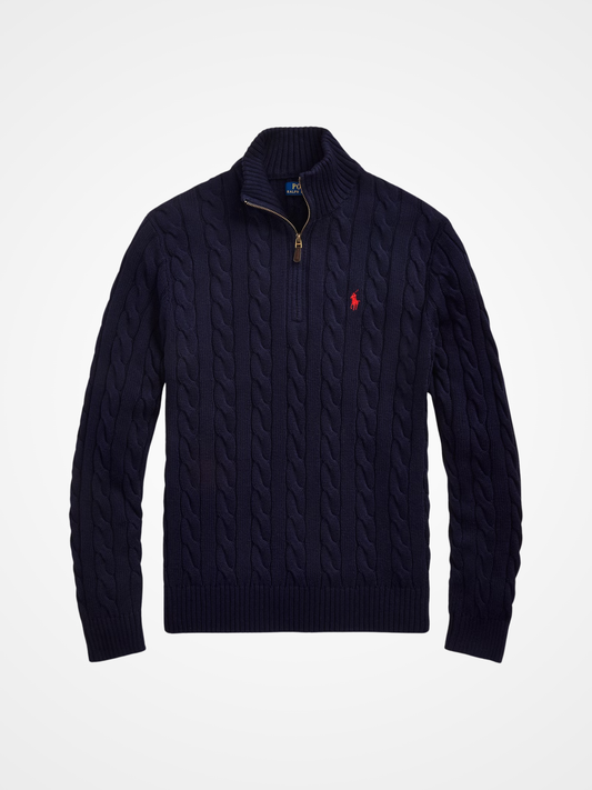 Classic Cable-Knit Cotton Quarter-Zip